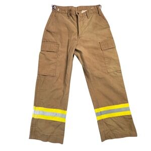 PGI Inc Firefighter Pants PBI Kevlar Blend Refl. Stripe Cargo Mens Size S 28